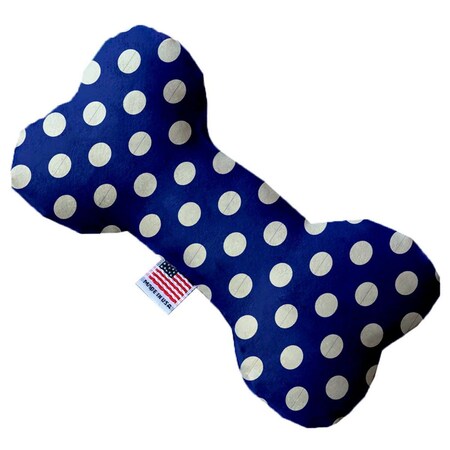 Mirage Pet Products Bright Blue Swiss Dots Canvas Bone Dog Toy 8 in. 1241-CTYBN8